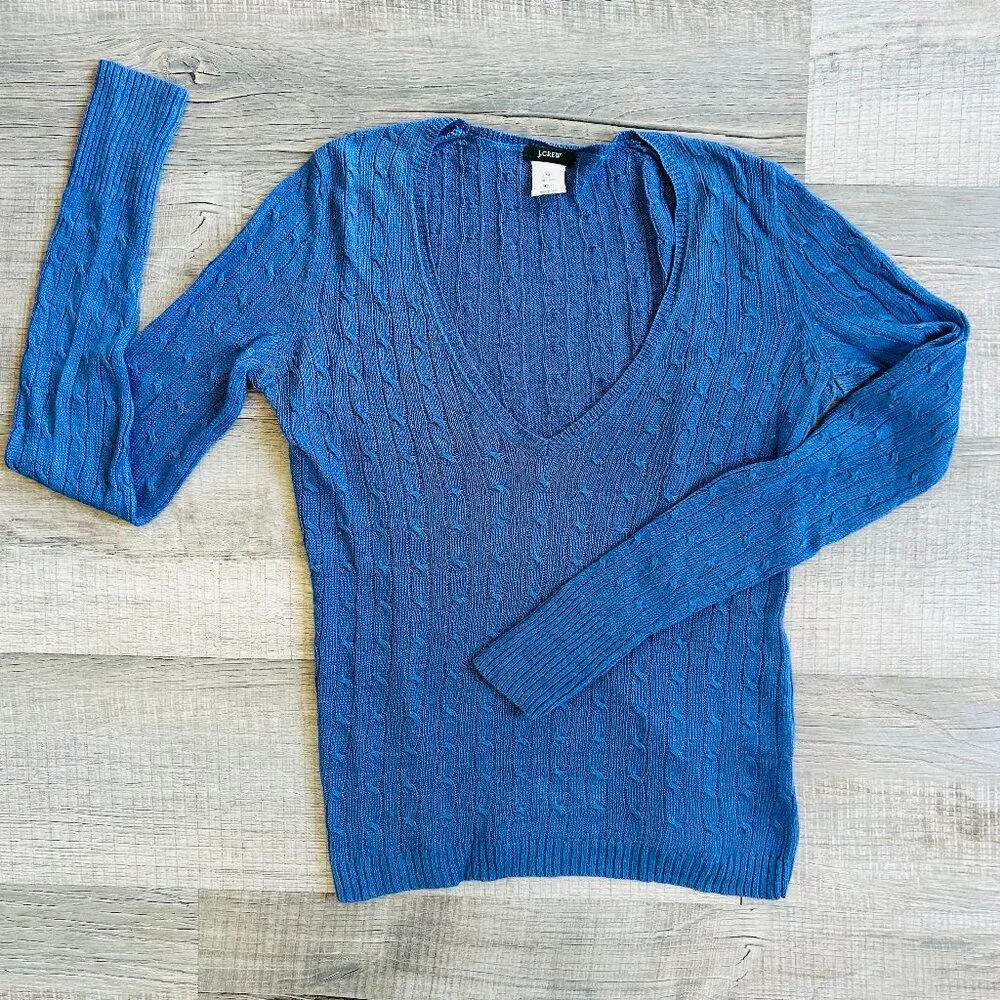 J. Crew 100% Linen V Neck Sweater (size XS)